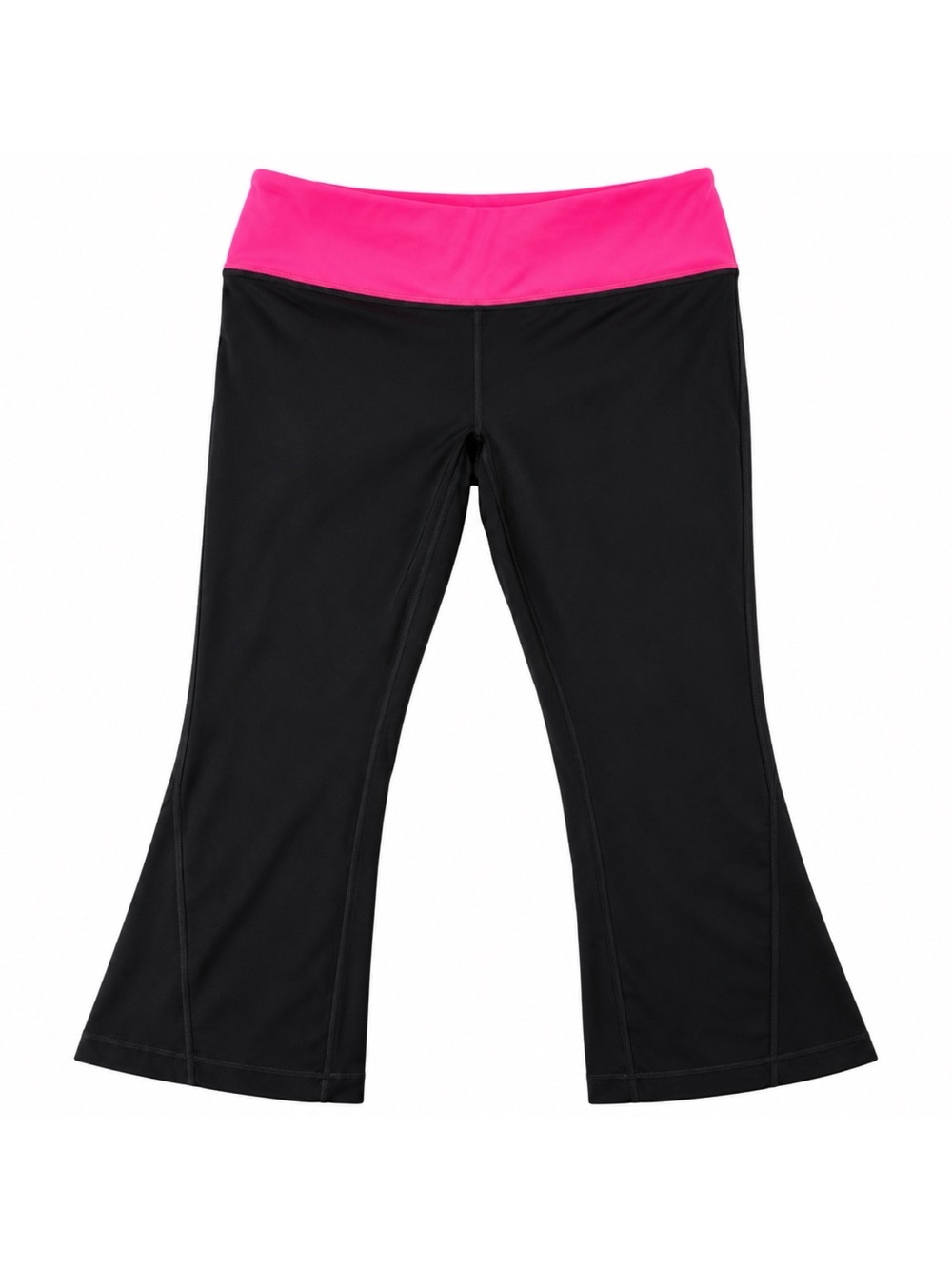 Victoria’s Secret VSX Y2K Foldover Yoga Pants S Black Pink Capri Flare